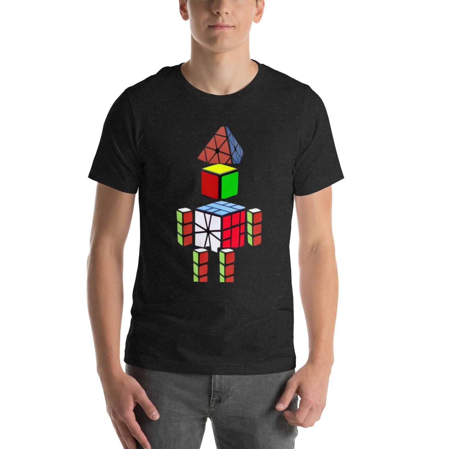 Cubeman Cubing T-Shirt (Larger Kids Sizes, Adult Sizes - Unisex)