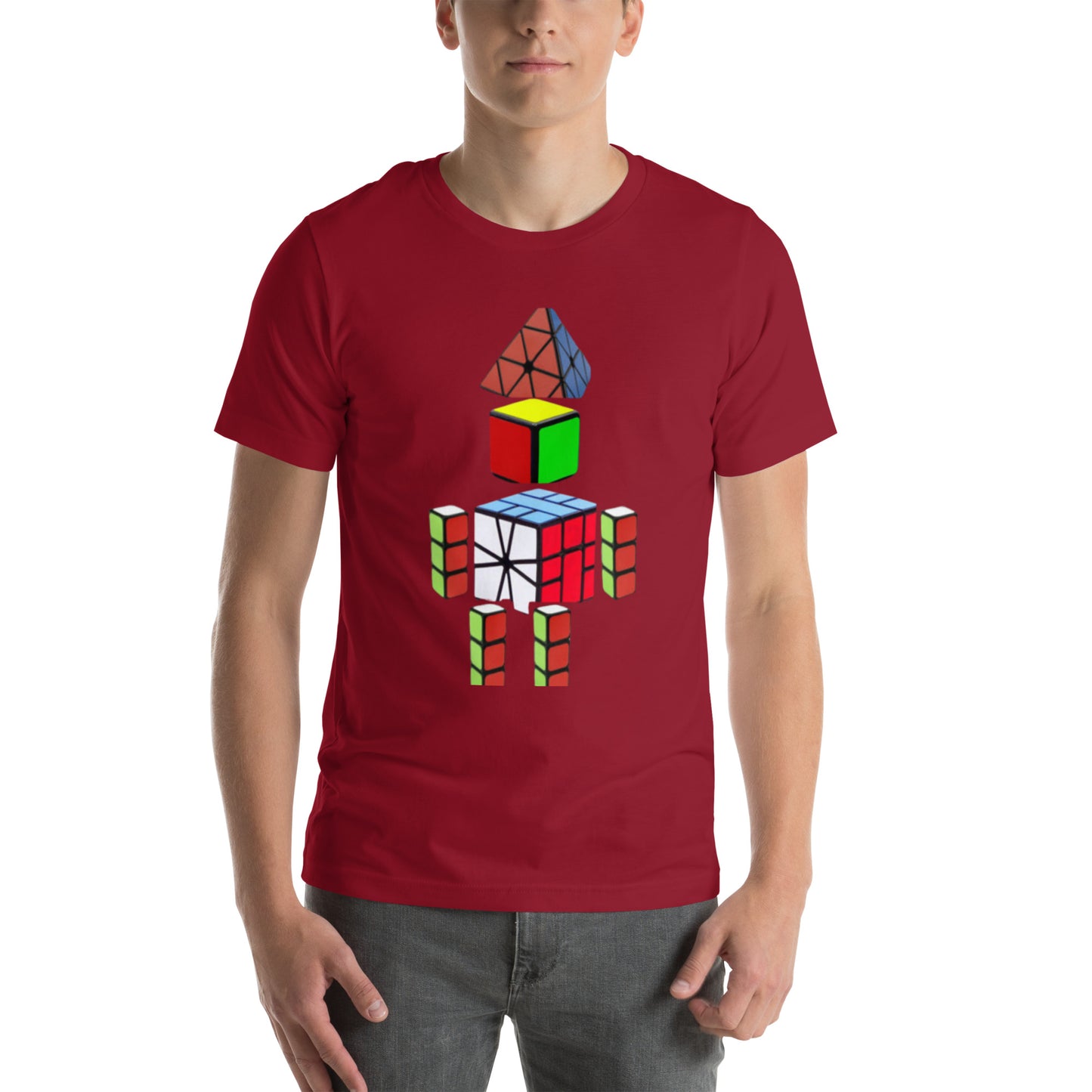 Cubeman Cubing T-Shirt (Larger Kids Sizes, Adult Sizes - Unisex)