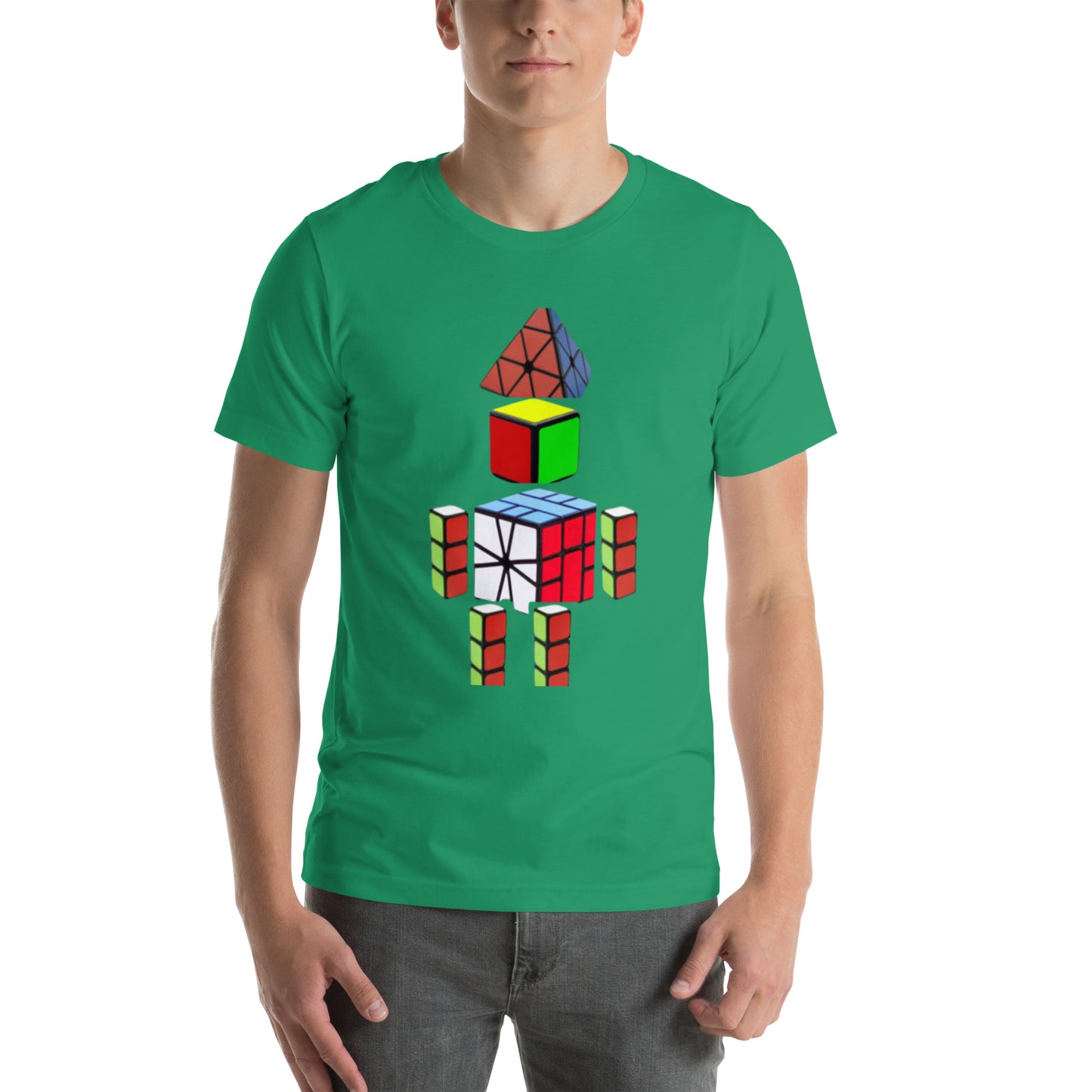 Cubeman Cubing T-Shirt (Larger Kids Sizes, Adult Sizes - Unisex)
