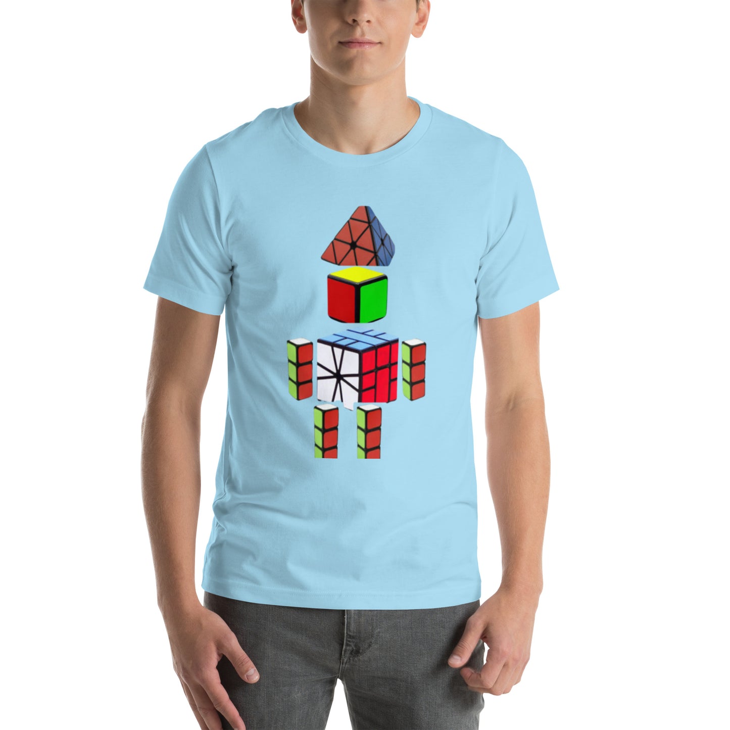 Cubeman Cubing T-Shirt (Larger Kids Sizes, Adult Sizes - Unisex)