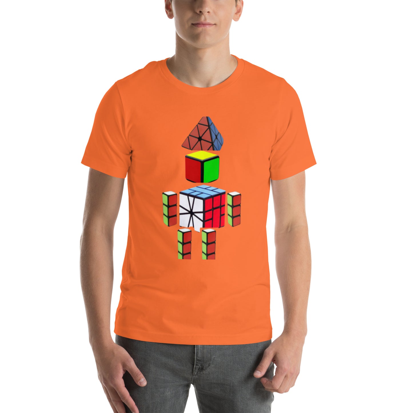 Cubeman Cubing T-Shirt (Larger Kids Sizes, Adult Sizes - Unisex)