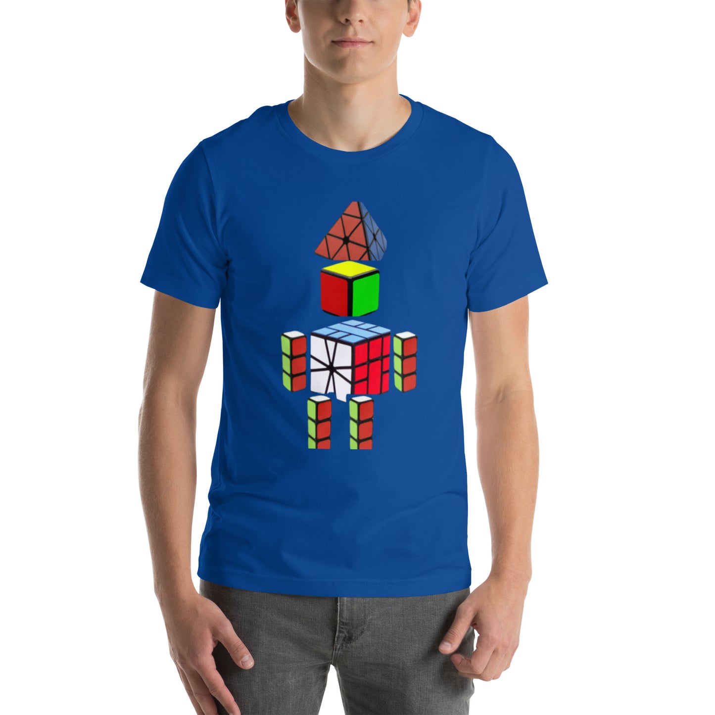Cubeman Cubing T-Shirt (Larger Kids Sizes, Adult Sizes - Unisex)