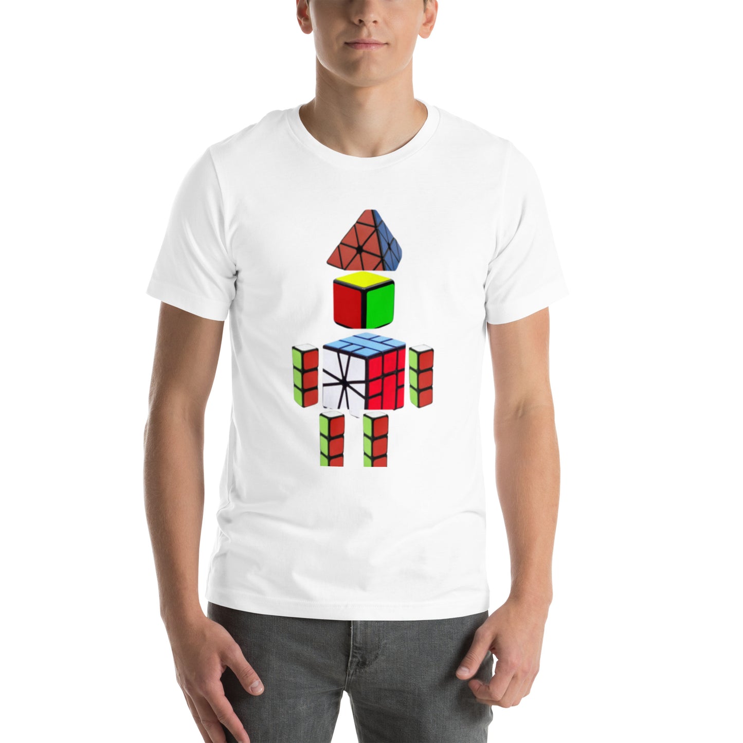 Cubeman Cubing T-Shirt (Larger Kids Sizes, Adult Sizes - Unisex)