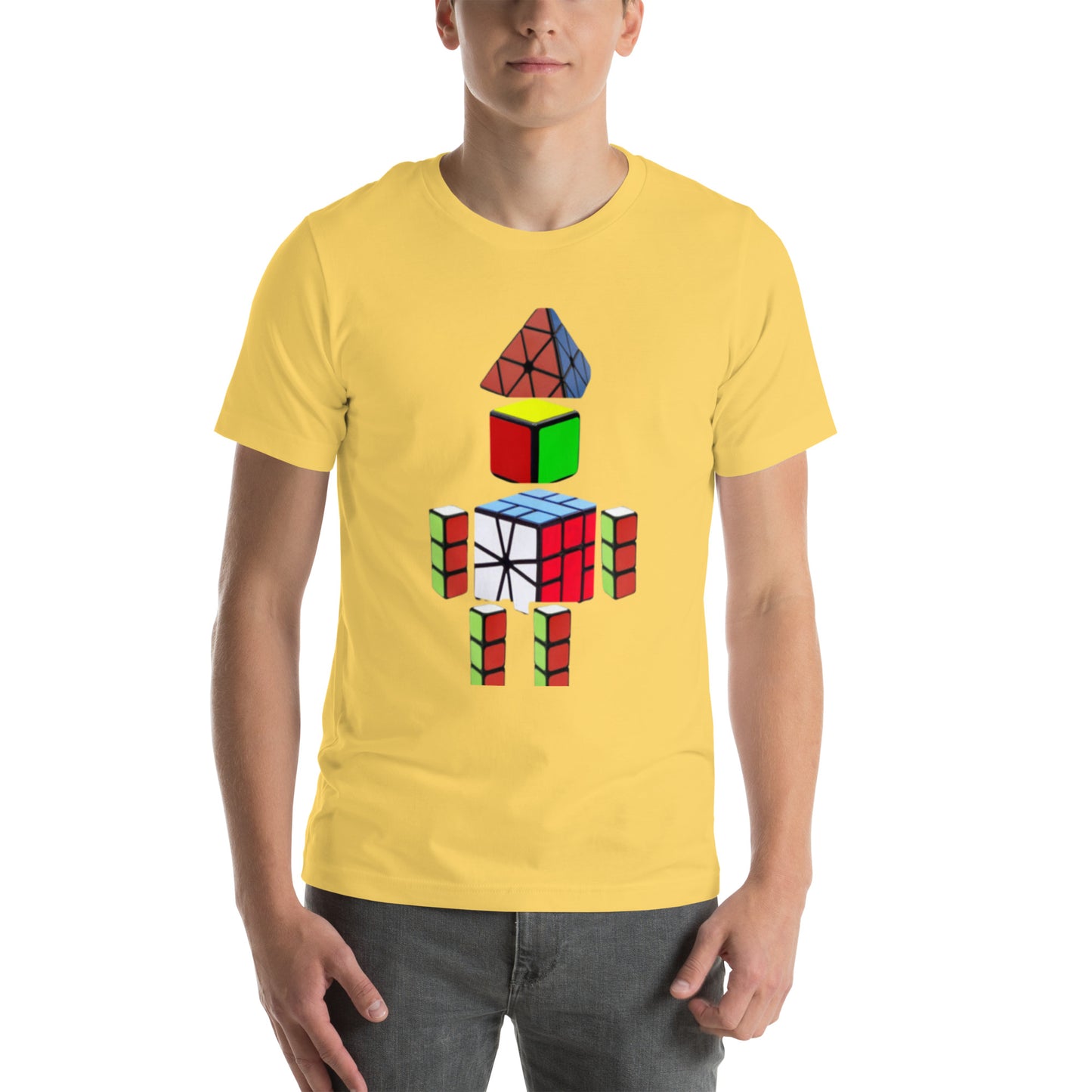 Cubeman Cubing T-Shirt (Larger Kids Sizes, Adult Sizes - Unisex)